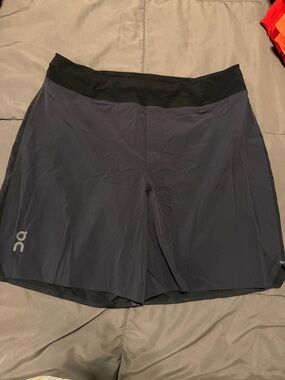 On Running Men's Black and Navy Performance Shorts